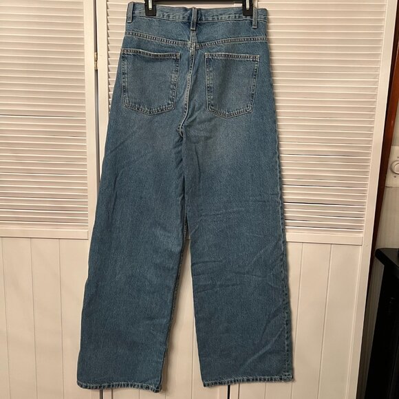 Zara Women's TRF High-Waist Wide Leg Crossover Jeans 0/4730/032/400/38 Size 6 - Picture 3 of 4